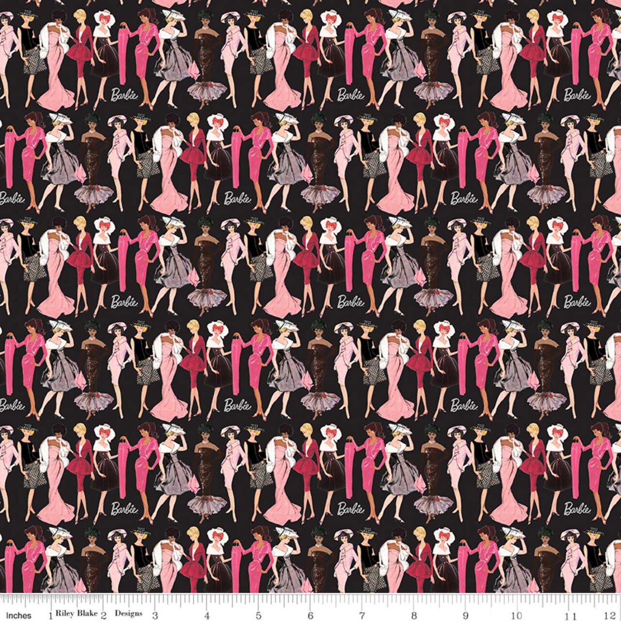 Fashion in Black (cd16891-black) | Barbie Vintage | Riley Blake Designs | Riley Blake